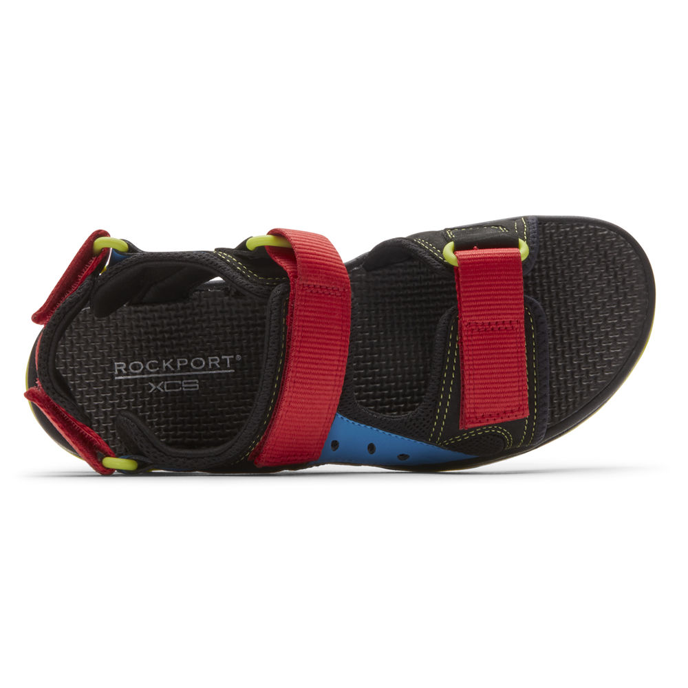 Sandalias Rockport Hombre Mexico - Trail Technique Adjustable Velcro Negros - ERDBF5278